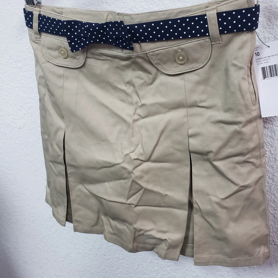 Scooter con cinturón de lunares French Toast para niñas, caqui, 10 Foto 2 de 4