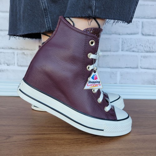✨Converse Chuck Taylor All Star Classic Wedge Leather 7.5 Women Shoes A12349C - Picture 5 of 14