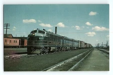 Baltimore Ohio Railroad 4553 A-B-B Set Electromotive F7 Garrett IN VTG Postcard