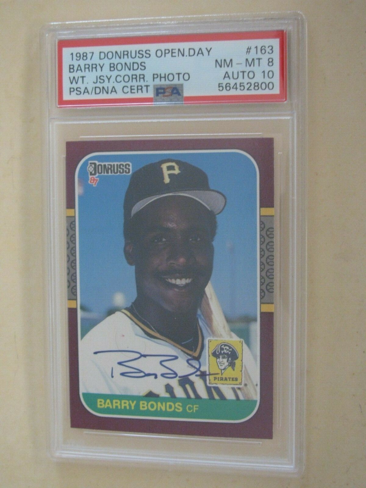 PSA DNA 8 DONRUSS BARRY BONDS OPENING DAY AUTO 10 #163 #51/87 SIGNED RC |  eBay