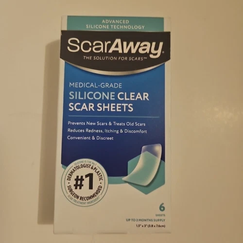 ScarAway Advanced Clear Silicone Scar Sheets Medical Grade Silicone Strips 1.5