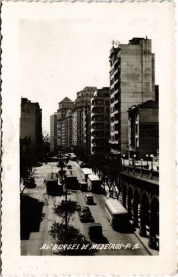 PC BRASILIEN, PORTO ALEGRE, AV. BORGES DE MEDEIROS, VINTAGE POSTKARTE (B11391)