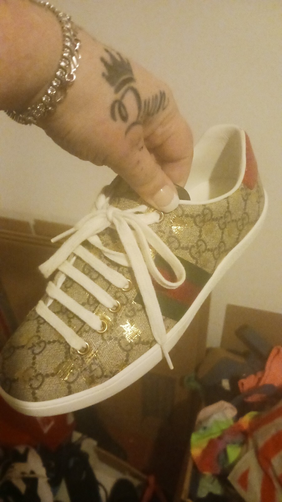 gucci shoes brown,green and red woman size 8 eBay