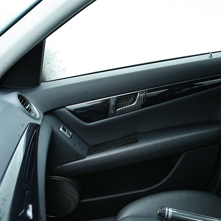 Carbon Fiber Door Handle Stickers Fit for Mercedes Benz C Class W204