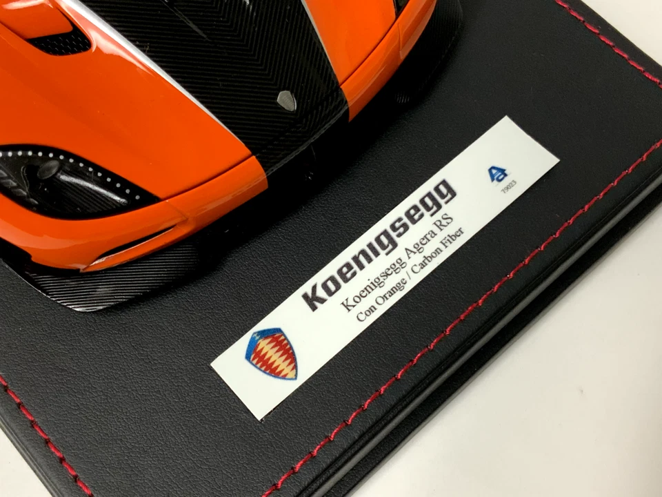 1/18 AutoArt Koenigsegg Agera RS 锥形橙色/碳纤维 79023 皮革 — 第 4/4 张图片