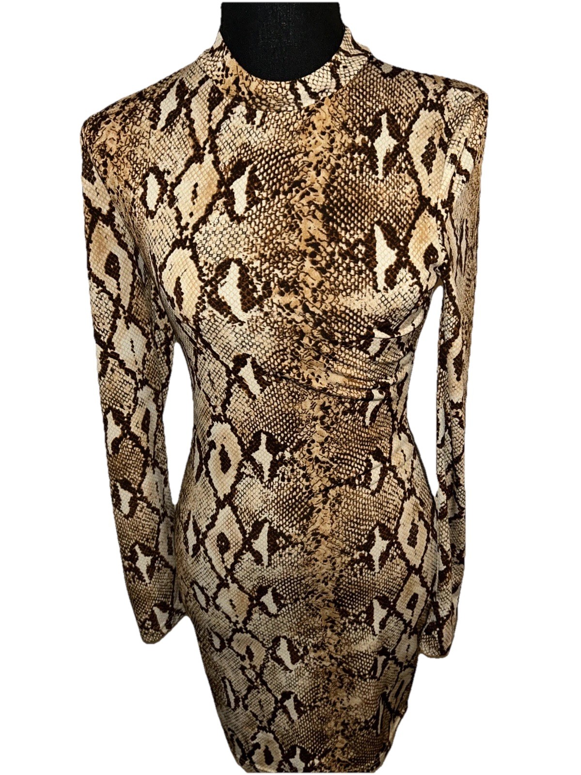 Shein Medium Snake Print Pattern Long Sleeve Mini… - image 2