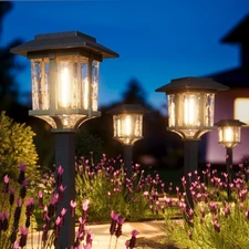 XMCOSY+ Solar Outdoor Lights Waterproof IP65, Solar-Powered Garden/Yard/Pathw...