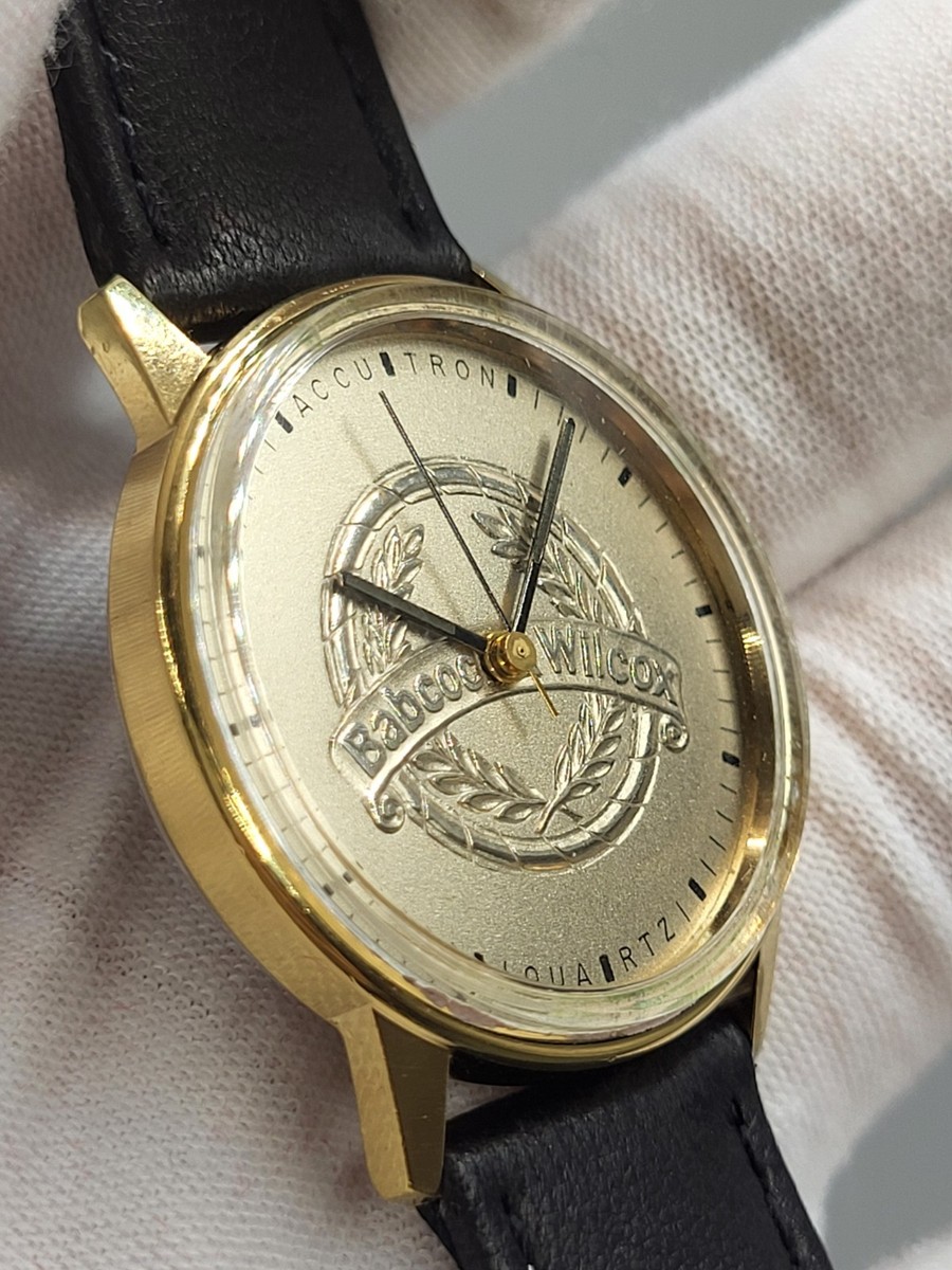 MINT] 1970 Bulova Accutron Bobcock WILCOX Dial Wrist Watch Gold