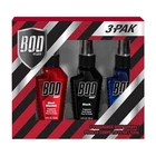 NEW MENS BOD 3 PACK SET OF FRANGRANCE BODY SPRAYS 1.8 WANTED BLACK RIPPED ABS