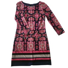 Vince Camuto Multicolor Floral Knee Length Long Sleeve Dress Size 8