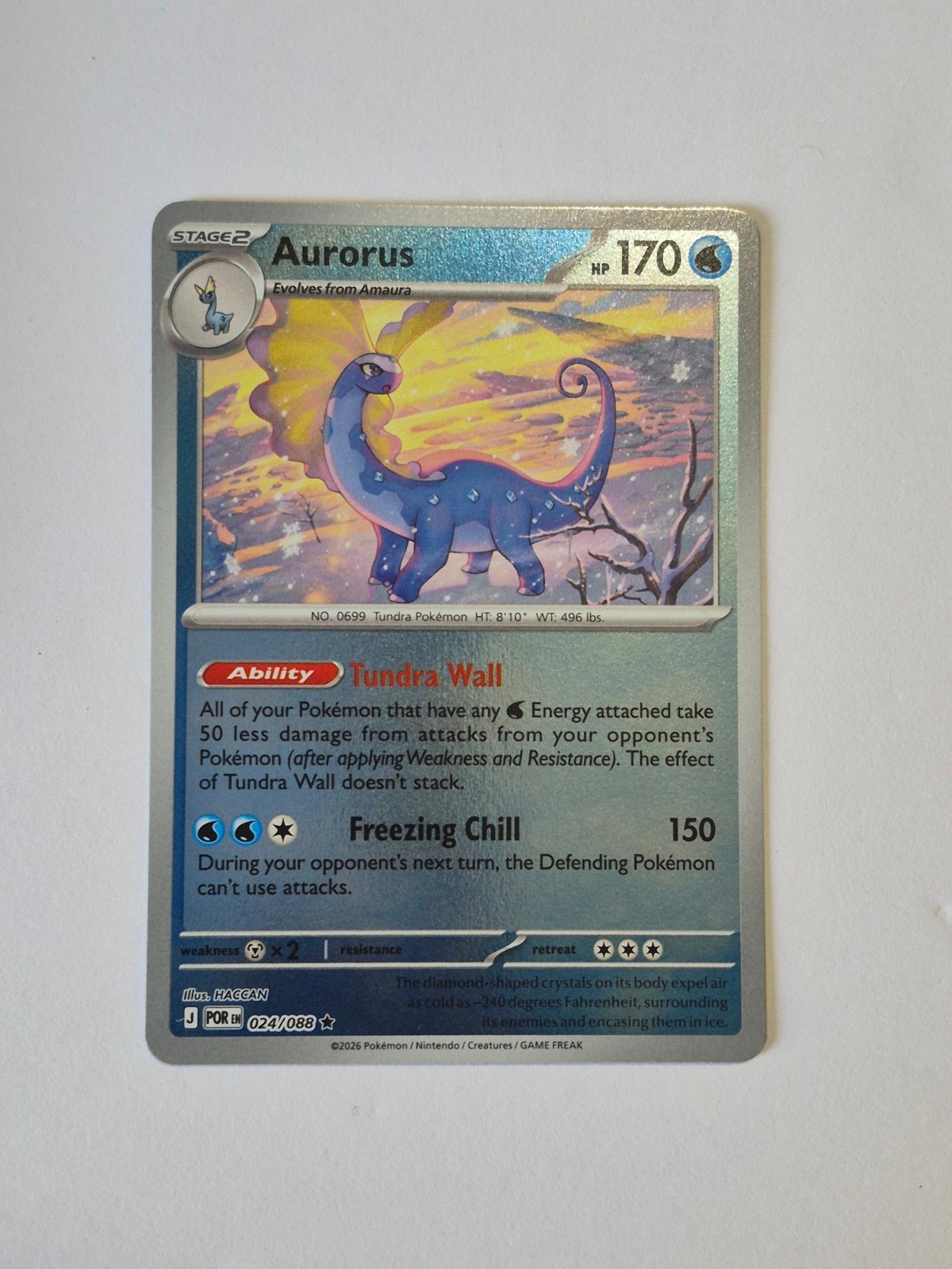 Aurorus 024/088 Rare Perfect Order Pokemon Reverse Holo Near Mint