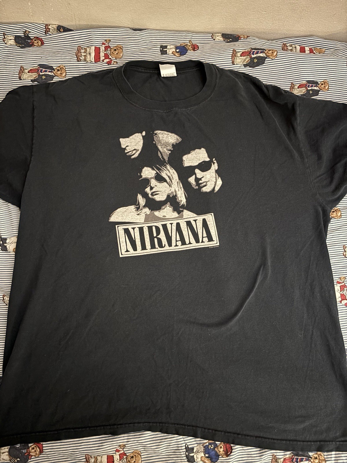 NIRVANA Nirvana Band T-shirt, Band T, Men's L size unclear black type Vintage Second Hand