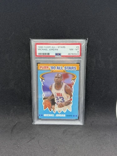 Fleer 1990 All-Stars Michael Jordan #5 Chicago Bulls PSA 8 Graded Card