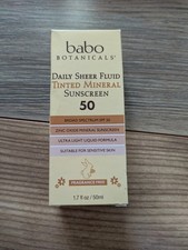 Babo Botanicals Daily Sheer Fluid Tinted Mineral Sunscreen SPF 50 1.7 fl oz
