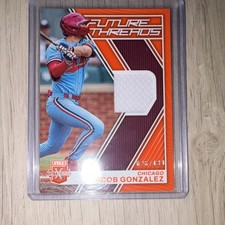 2023 Panini Elite Extra Edition Future Threads Orange Jacob Gonzalez /199 RC MEM