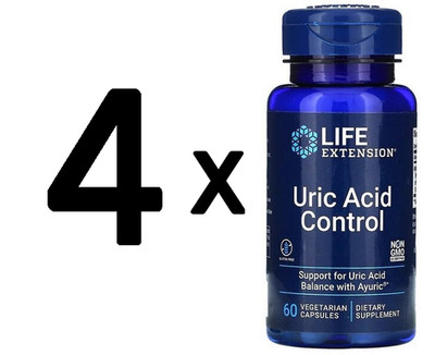 4 x Life Extension Uric Acid Control - 60 vcaps (395,62 EUR/kg)