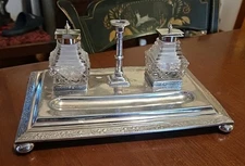 Walker & Hall Sheffield inglese placcato argento inchiostro calamaio standhish così com'è