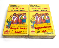 Vintage lot of 2 1984 Golden Step Ahead Subtraction/Addition Flash Cards 4952