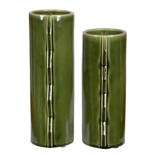 Uttermost 18216 Meander 14" Tall Earthenware Vases - Set of 2 - Green - Picture 3 of 5