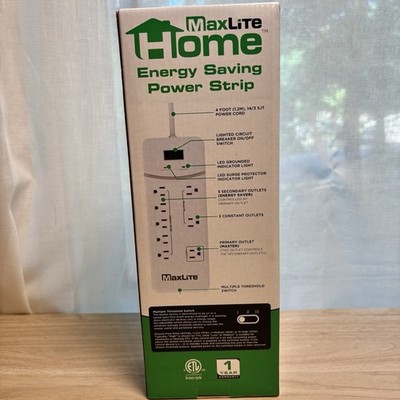MAXLITE ENERGY SAVING SMART POWER STRIP 1350 JOULES 8 OUTLETS APS-8/1350J