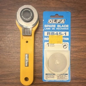 Olfa Rotary Cutter 45mm Tungsten Steel Blade RB45-1 Spare & Safety Cover