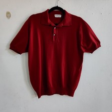 Vintage 1960s Puritan Ban-Lon Red Knit Polo Shirt Made in USA Men’s M Retro Fit