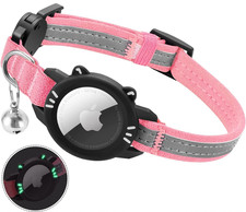 Apple AirTag Cat Collar Size XS Pink Reflecti...