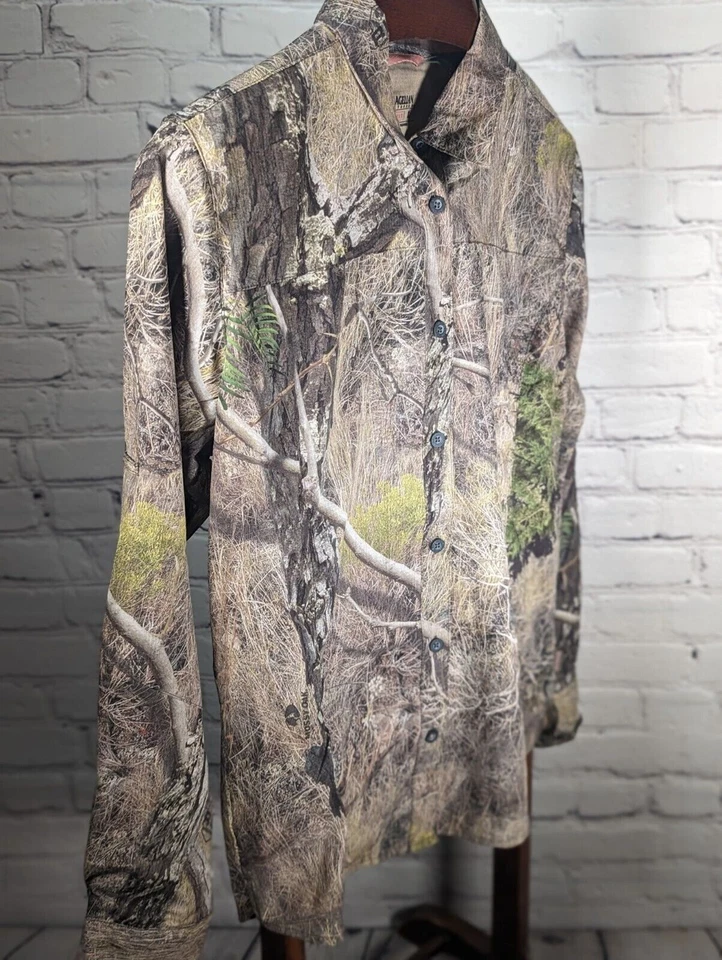 NWT Magellan Hunt Gear Shirt Womens Large Camo Mossy Oak Rio Button Up Poly - Image 3 of 4