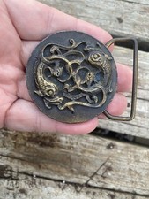 Vintage Belt Buckle Instyle Pisces Sign Astrological Zodiac Horoscope USA Made