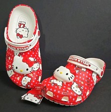 Crocs Sanrio Hello Kitty Women's Size 7 Men's 5 White/Red Classic Clog NWT