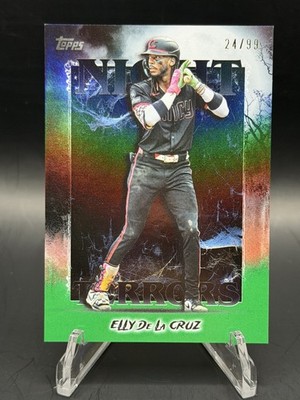 2025 Topps Update Elly De La Cruz #NT-6 Night Terrors Green Foil /99 Reds