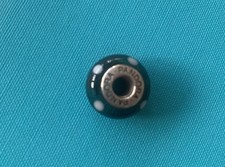 Pandora Charm Murano Glas 925 Silber, Grau mit Weißen Punkten. Gebraucht 