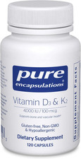 Pure Encapsulations Vitamin D3  K2 - Bone  Vascular 120 Count Pack of 1 