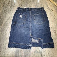 Vintage Y2K Lee Denim Carpenters Skirt Mini Blue Jean 31  Women  s 10 Utility