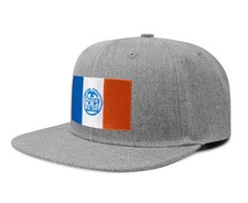 New York City Flag Hat Men Women - Snapback Trucker Baseball Cap (Grey Flatbill)