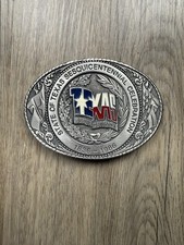 80s VINTAGE Texas Sesquicentennial Celebration Belt Buckle Oval Western Cowboy