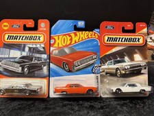 1964 Lincoln Continental-Lot of 3-Orange Hot Wheels-Black  White Matchbox