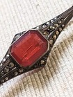 VICTORIAN BOHEMIAN GARNET IMPERIAL EAGLE GERMAN BROOCH PIN — photo 1