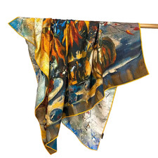 51"x51"Sunflowers 2 Print 70 Wool 30 Silk Thin Double-sided Scarf 130x130cm4-35