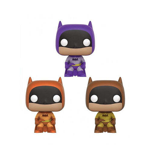 Pack De 3 Figurines Batman Pocket Pop! - Styles US (Brown, Purple & Orange)
