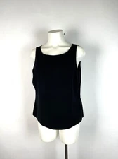 Amanda Smith Sleeveless Black Blouse Lined Polyester Size 12