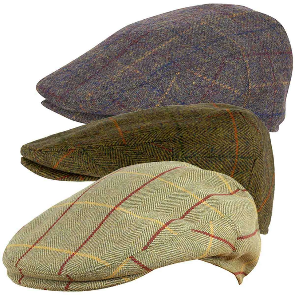 Jack Pyke Wool Blend Flat Cap Quilted Country High Quality Outdoors Choose Style