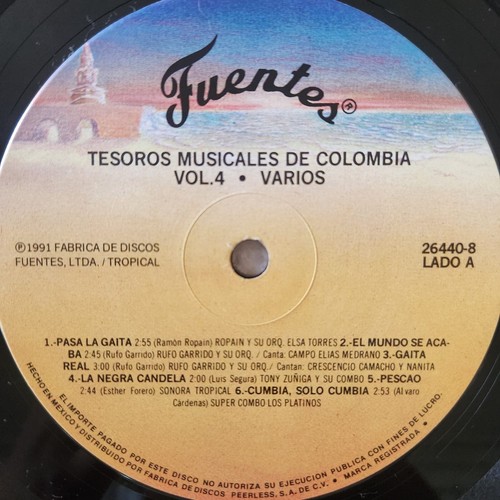 "RITMO DE CUMBIA" SONORA TROPICAL πͺ TESOROS MUSICALES DE COLOMBIA πͺ LP AUDIO - Picture 3 of 5