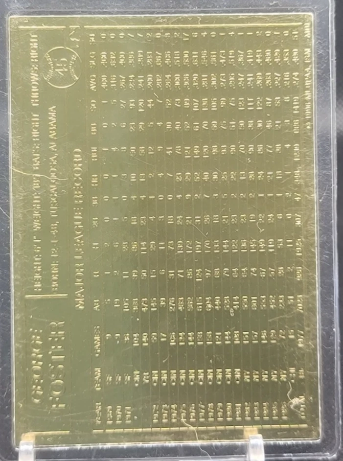 George Foster - 1996 Danbury Mint - #45 Sealed 22kt Gold Card - Reds - Image 2 of 2