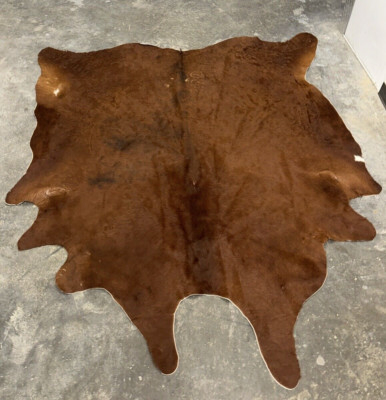 Unbranded Natural Color Cow Hyde Leather Carpet Wall Decor Floor Mat 90'' x 84''