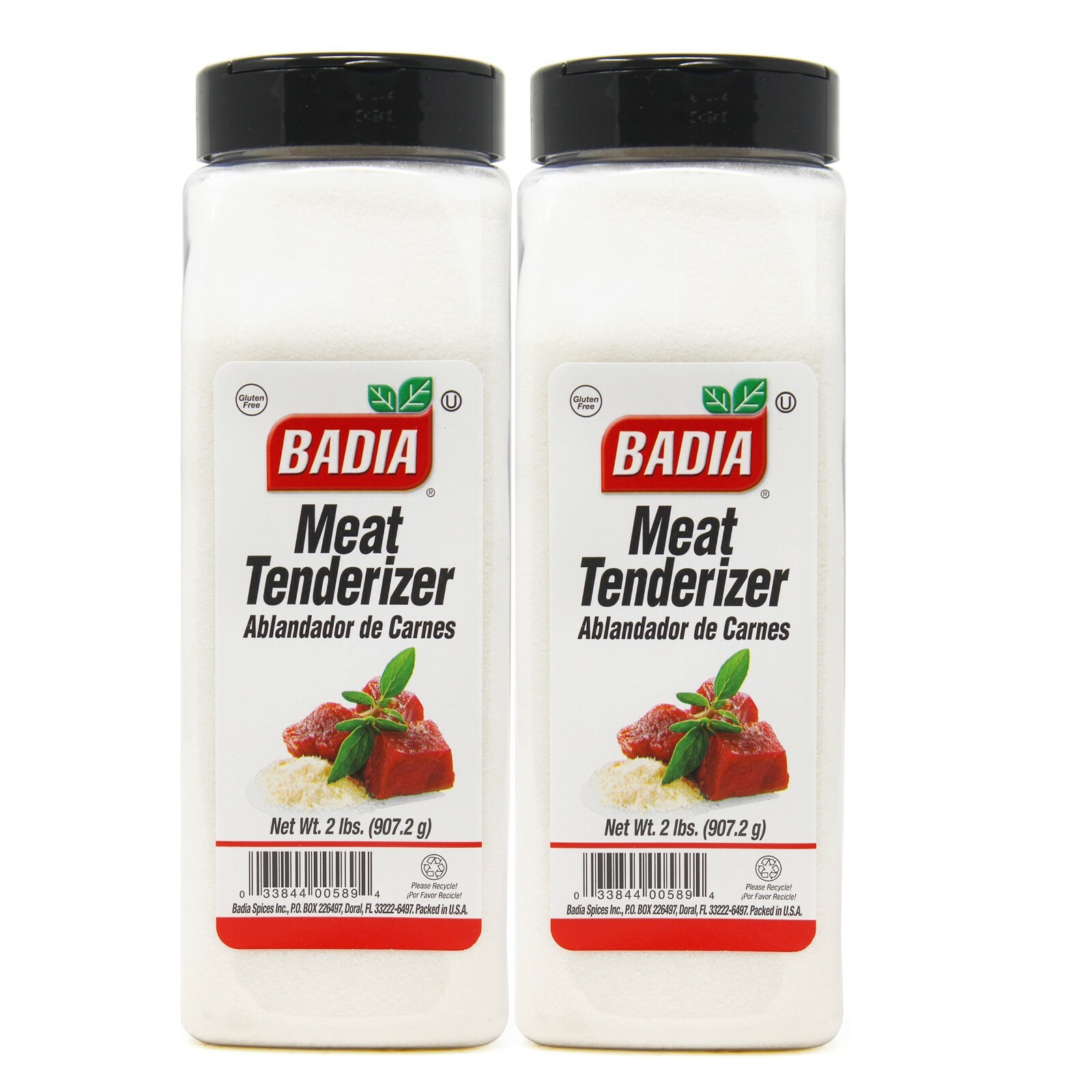 PACK de 2 ablandadores de carne Badia/polvo/sin sazonar/ablandador/de/carne/Kosher/2x2 lb