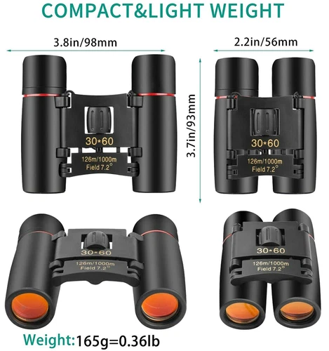 30x60 Day Vision Binoculars Goggles Hunting Folding Telescope + Free Case - Picture 7 of 12