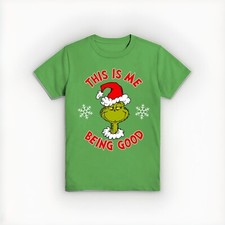 Brand New Grinch Being Good, Boys Crew Neck Short Sleeve T-Shirt Sizes Small 6/7
