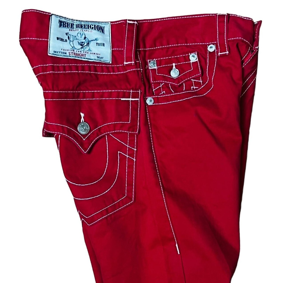 True Religion Red Straight Leg Womens Jeans Size 29 Zip True Religion Red Straight Leg Womens Jeans Size 29 Zip
