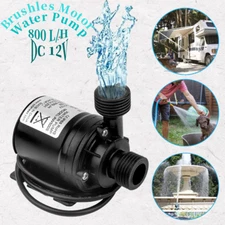 12V 800L/H Brushless Submersible Pump - Self-Priming, 5M Head ≤35dB for RV/Solar